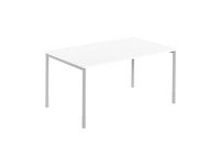 Skrivbord rakt 1600x800x740 vit/silver