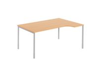Hörnskrivbord hö 1800x1200x740 bok/silv