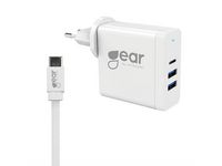Laddare Vägg GEAR 220V 3xUSB 4.8A
