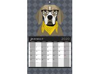 Väggblad Hund m. månadsblock - 1325