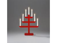 Ljusstake 7-arm trä röd