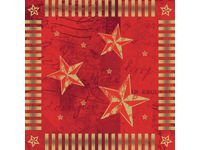 Servett 3-lags 33x33cm Star röd 100/FP