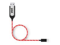 Kabel PAC USB-C 1m LED-Belyst Röd