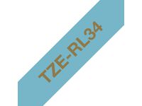 Tape BROTHER Tze-RL34 12mm Guld på L-Blå