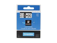 Tape D1 9mm Röd på Klar