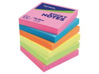 Notes sticky LYRECO 75x75 sort neon 6/FP