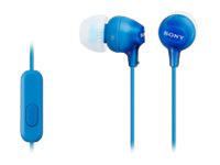 Hörlur+mic SONY MDR-EX15AP Blå